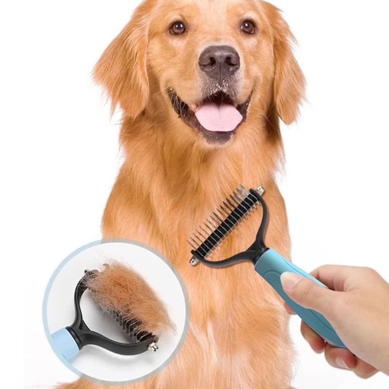 Hi * Escova Para Cuidados Cães, Pente Dupla Face Peles Soltas E Foscas Grossas, Fácil Manutenção, Remoção P