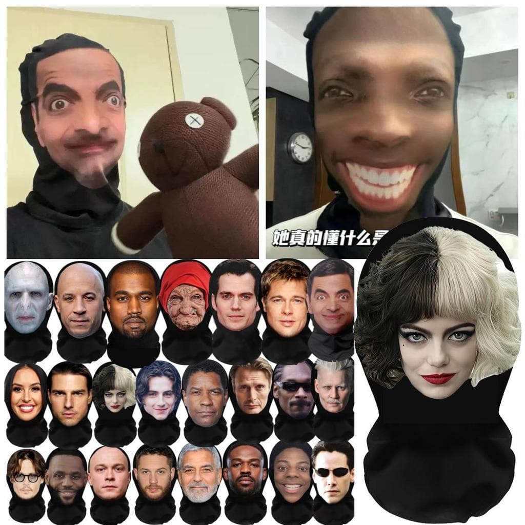 Máscara Facial Balaclava 3D Engraçado Criativo Cosplay Ronaldo Messi Mr Bean Showspeed Máscaras Faciais Completas Das Mu