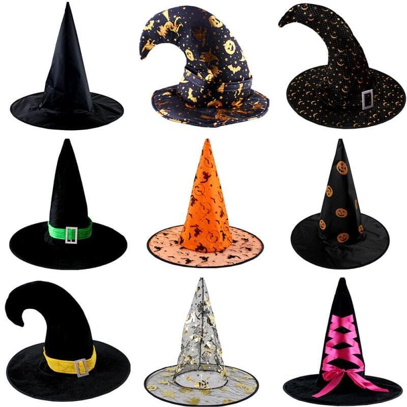 1 unidade de Chapéu de Bruxa para Adultos e Crianças, Chapéu de Mágico com Fita para Festa de Máscaras, Aniversário, Cha