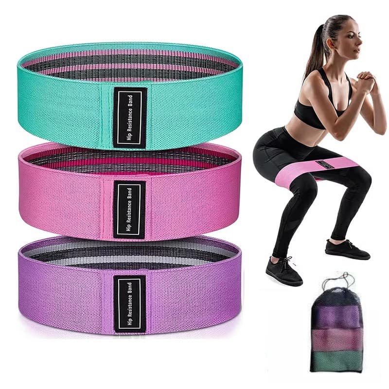 Kit 3 Bandas de Resistência Antiderrapantes – 3 Níveis para Exercícios de Glúteo, Pernas e Treinos em Casa