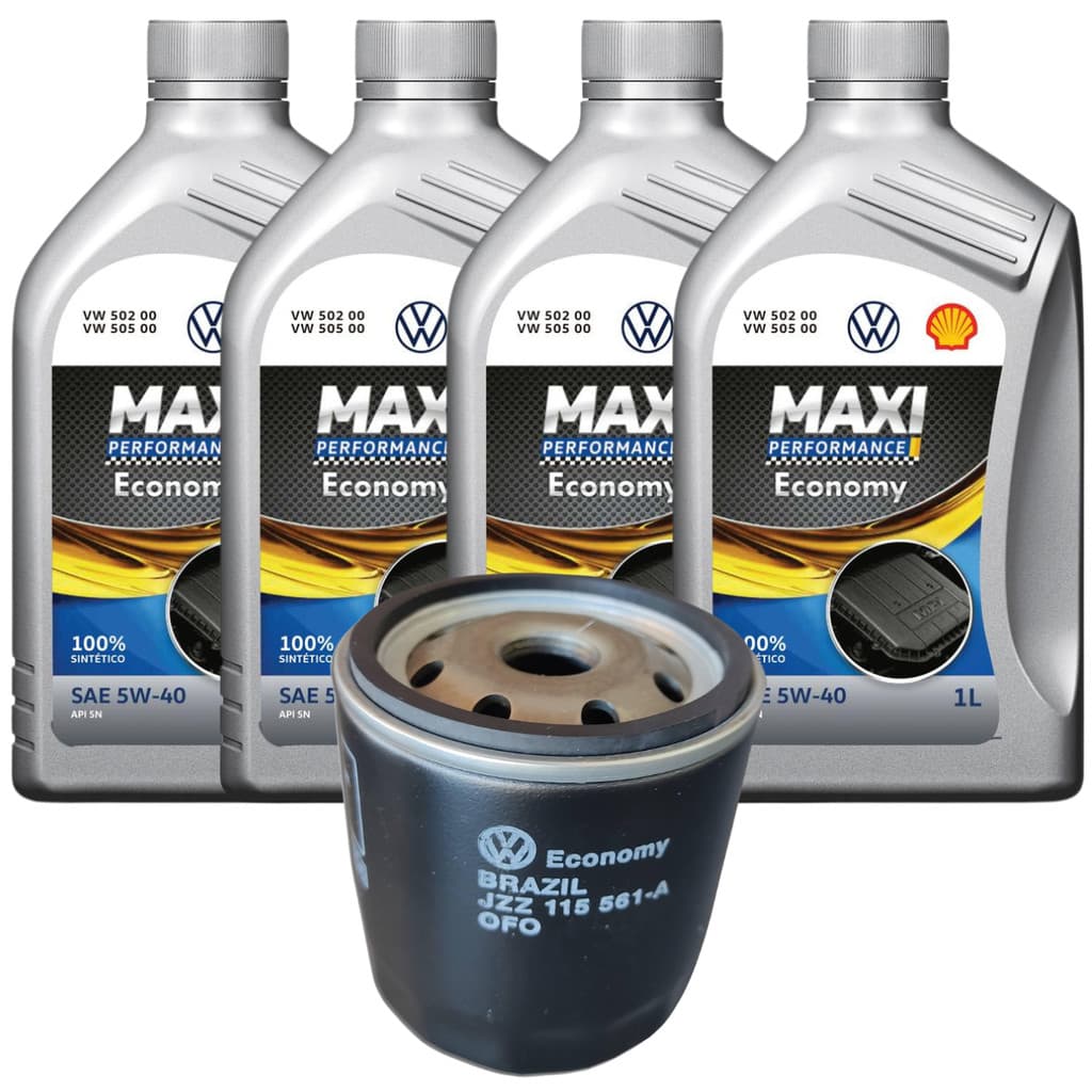 Kit de Troca de Óleo 4l 5w40 Gol Polo Voyage Golf Kombi Vw Motor 8v Nacional