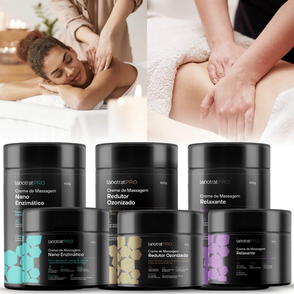 Creme massagem corporal relaxante drenagem linfatica firmeza da pele profissional