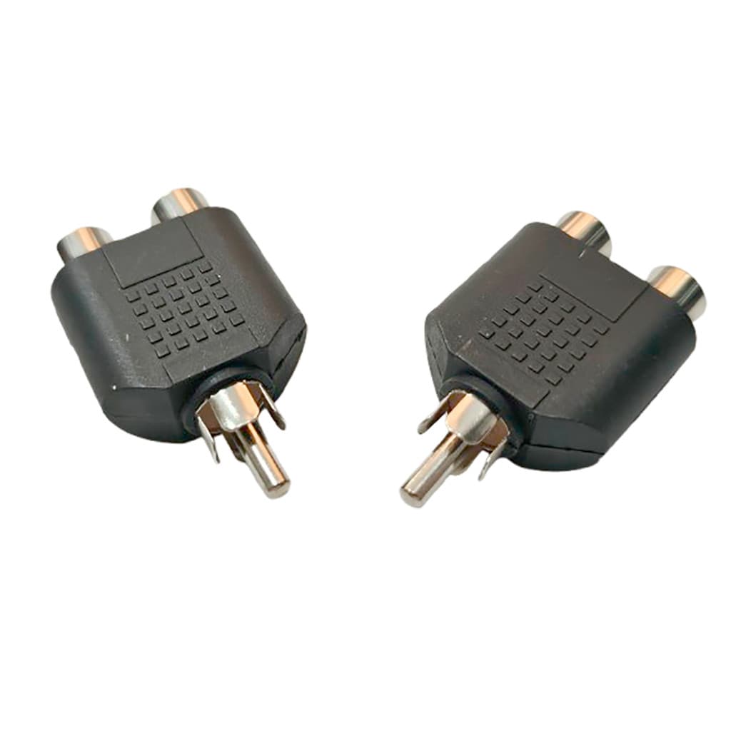 BSV33002 Adaptador Duplicador Rca Macho Fêmea Conector Áudio ( Par )