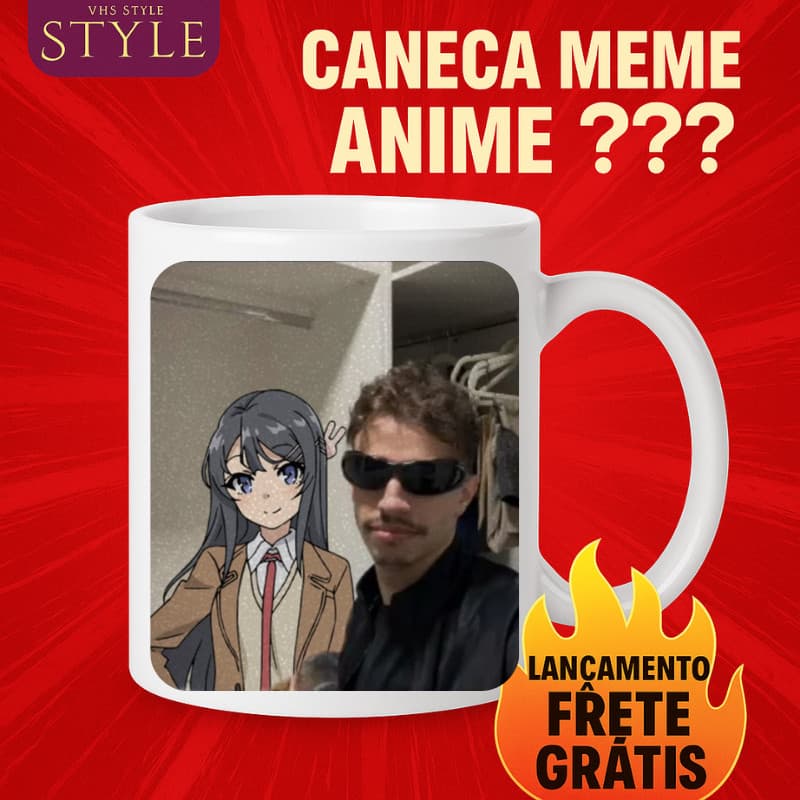 🔥 Caneca bistecone x Anime em Cerâmica - Meme Exclusivo e Presente Perfeito! 🌟☕