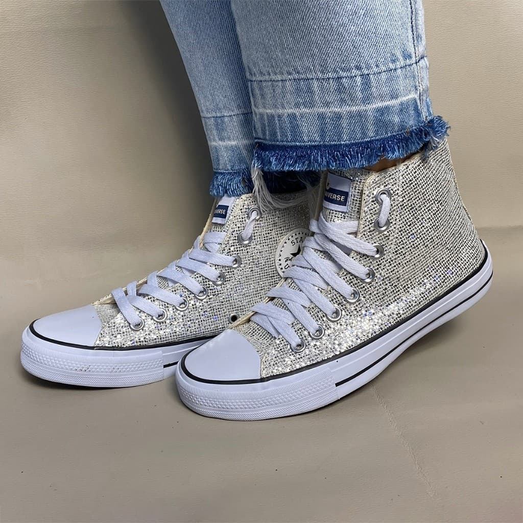 Tênis com Brilho Feminino BOTINHA CASUAL GLITTER LANÇAMENTO 2026