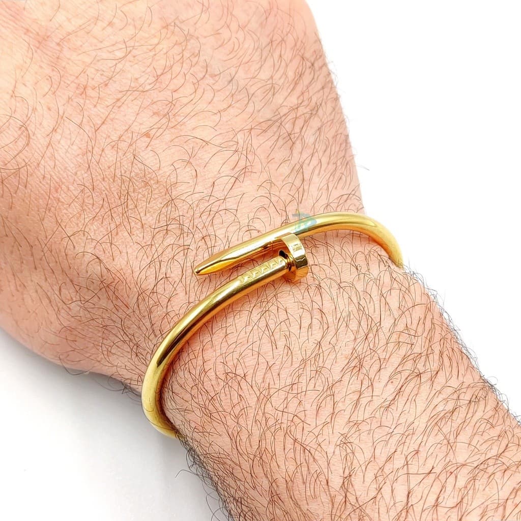 Pulseira Bracelete de Prego Unissex em Aço Inoxidável em Promoção