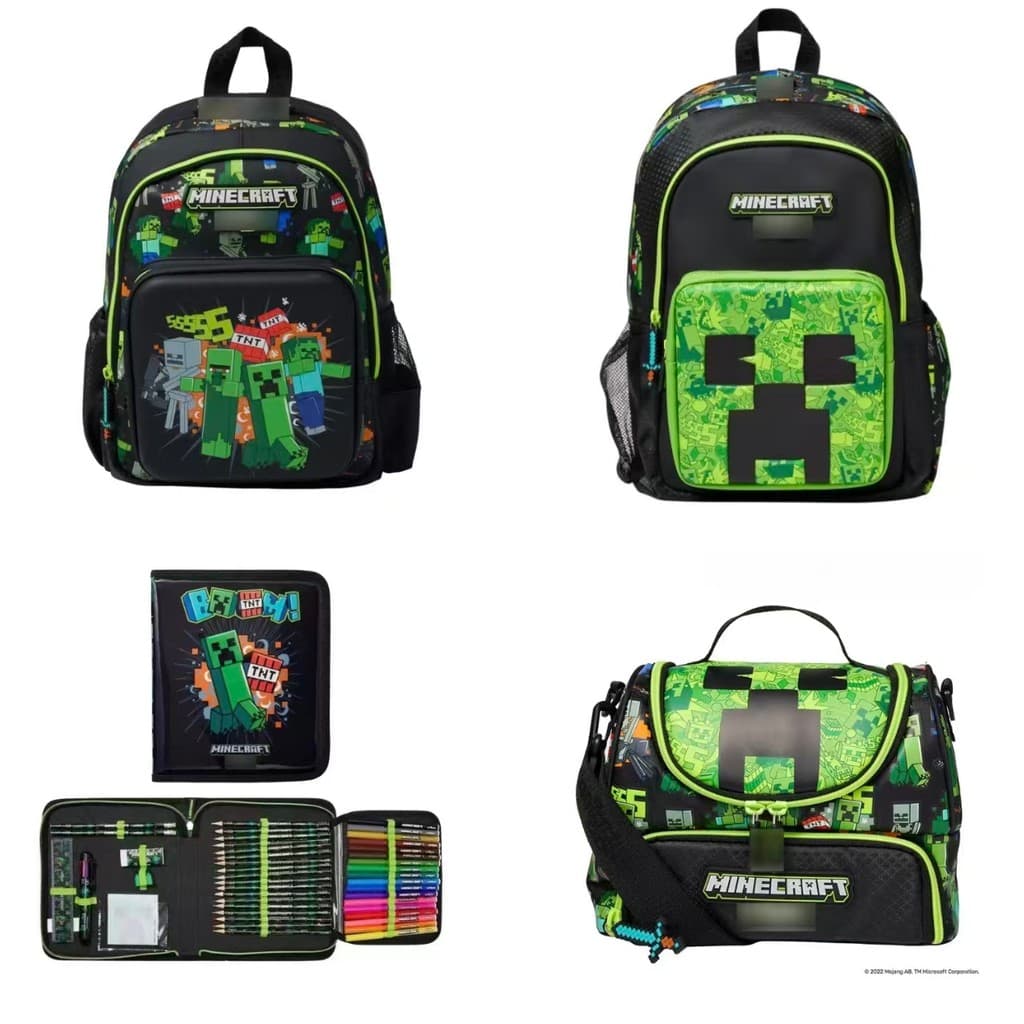 Austrália Minecraft Schoolbag Alunos da escola primária Série de conjunto de mochila ao ar livre de grande capacidade