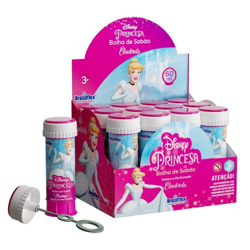 Bolinhas De Sabão Kit Com 12  Bolha Princesa Cinderela Lembrancinha Festa Brasilflex
