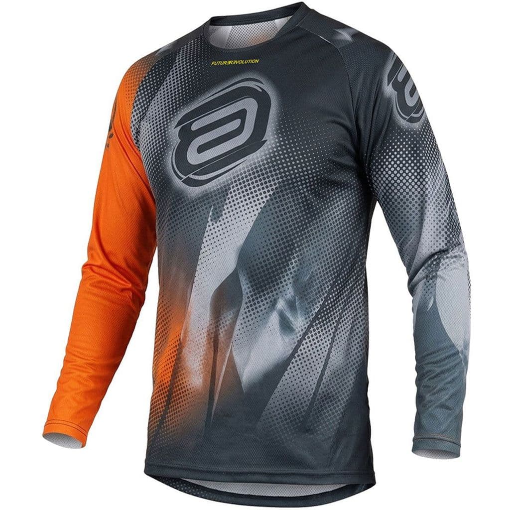 Camisa ASW Image Enduro Dots Laranja Preto Cinza