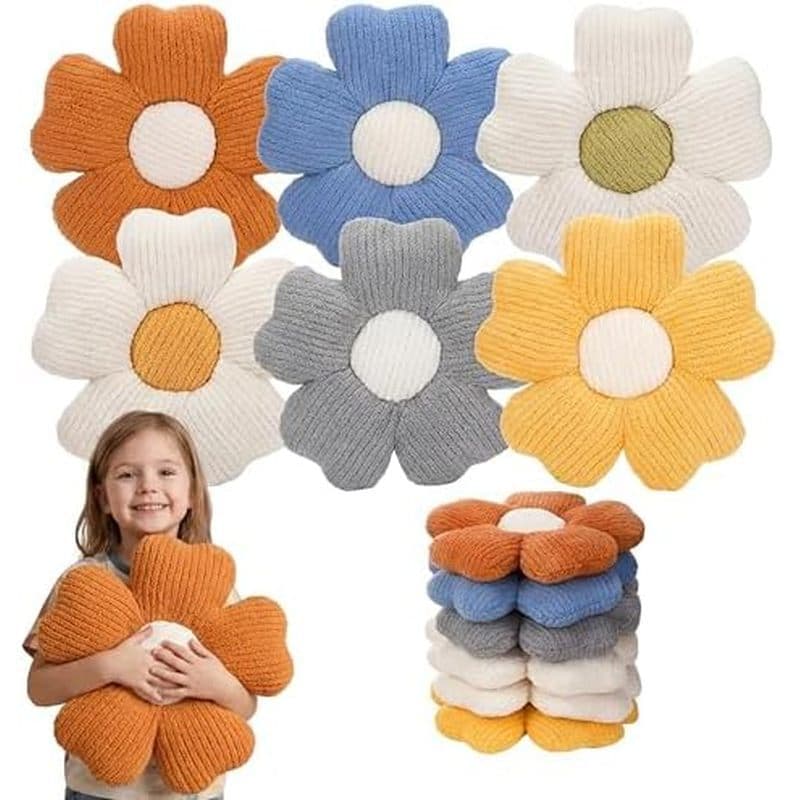 Drydiet 6 Peças De Almofadas Em Formato De Flor De Chão Com Margaridas Almofada De Assento De Flores De 15 Polegadas Par