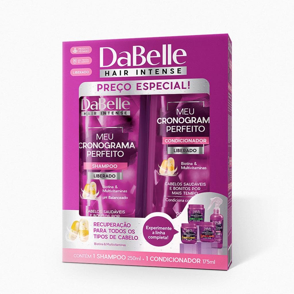Kit Shampoo e Condicionador Meu Cronograma Perfeito - Dabelle Hair