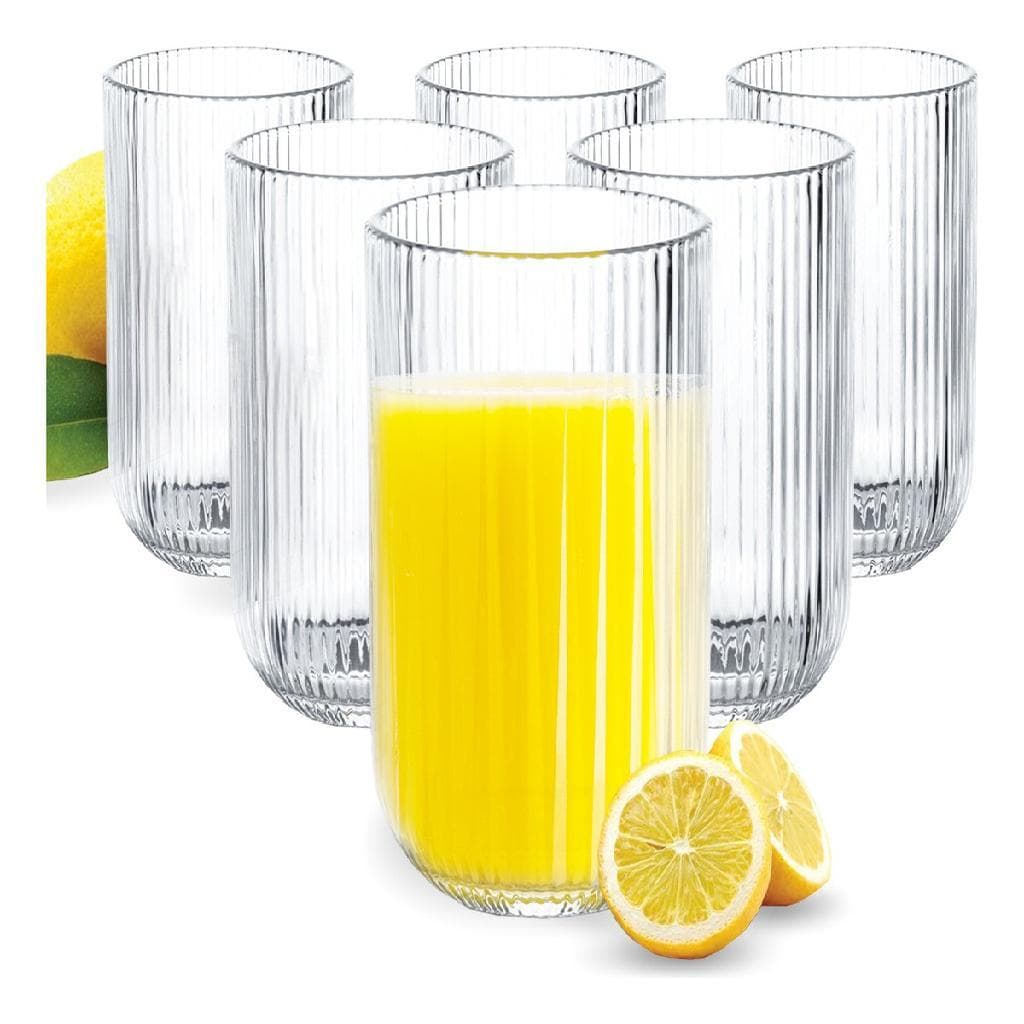 Jogo de Copos Nordic 420ml Vidro Elegante Mesa Posta