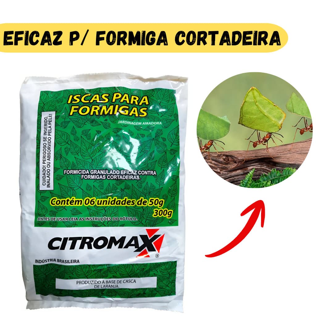 Isca Para Formigas Cortadeiras Com Casca De Laranja 300g (6 x 50g)