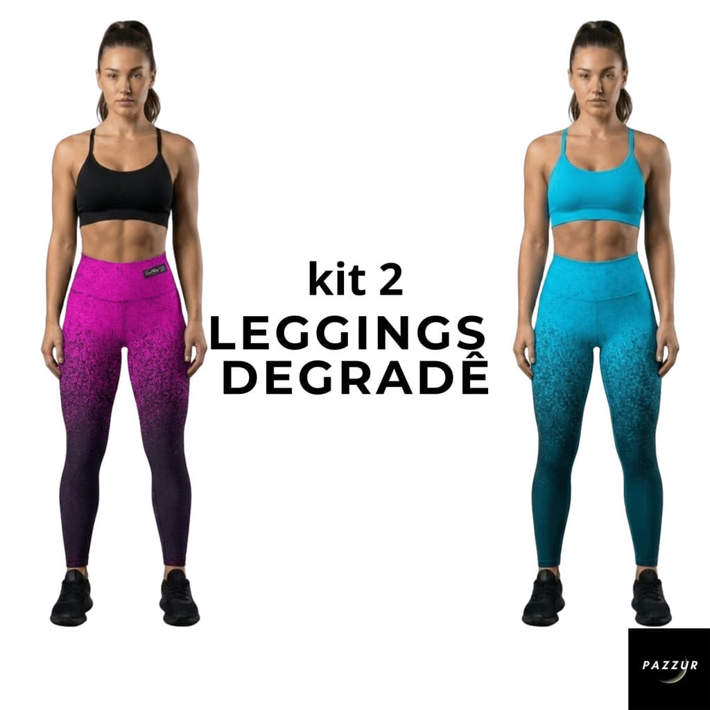 Kit 2 legging feminina degradê academia Calça feminina esportiva fitness zero transparência corrida