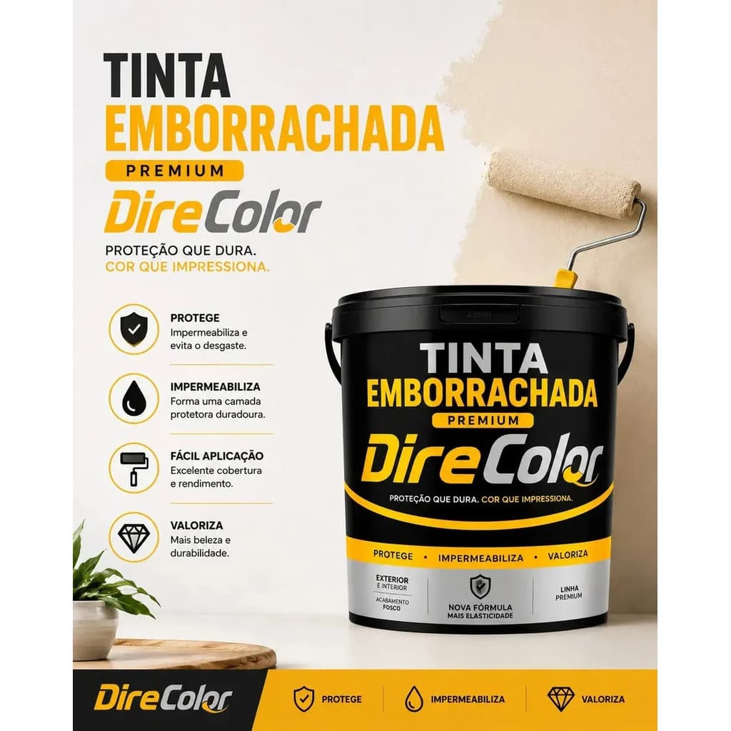 Tinta Emborrachada 18kg Muro Fachada Parede Tapa Rachaduras