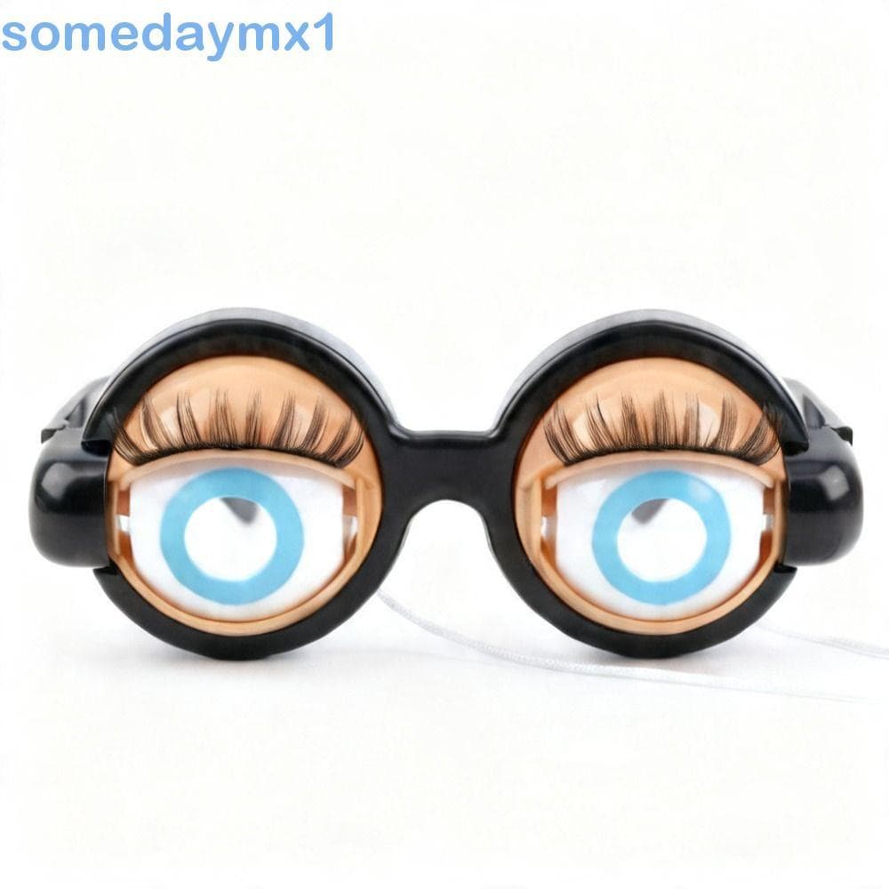 SOMEDAYMX1 Óculos Engraçados Brinquedos , Puxar Corda Com Cílios Adereços De Olhos Loucos , Novidade Para Festa De Natal