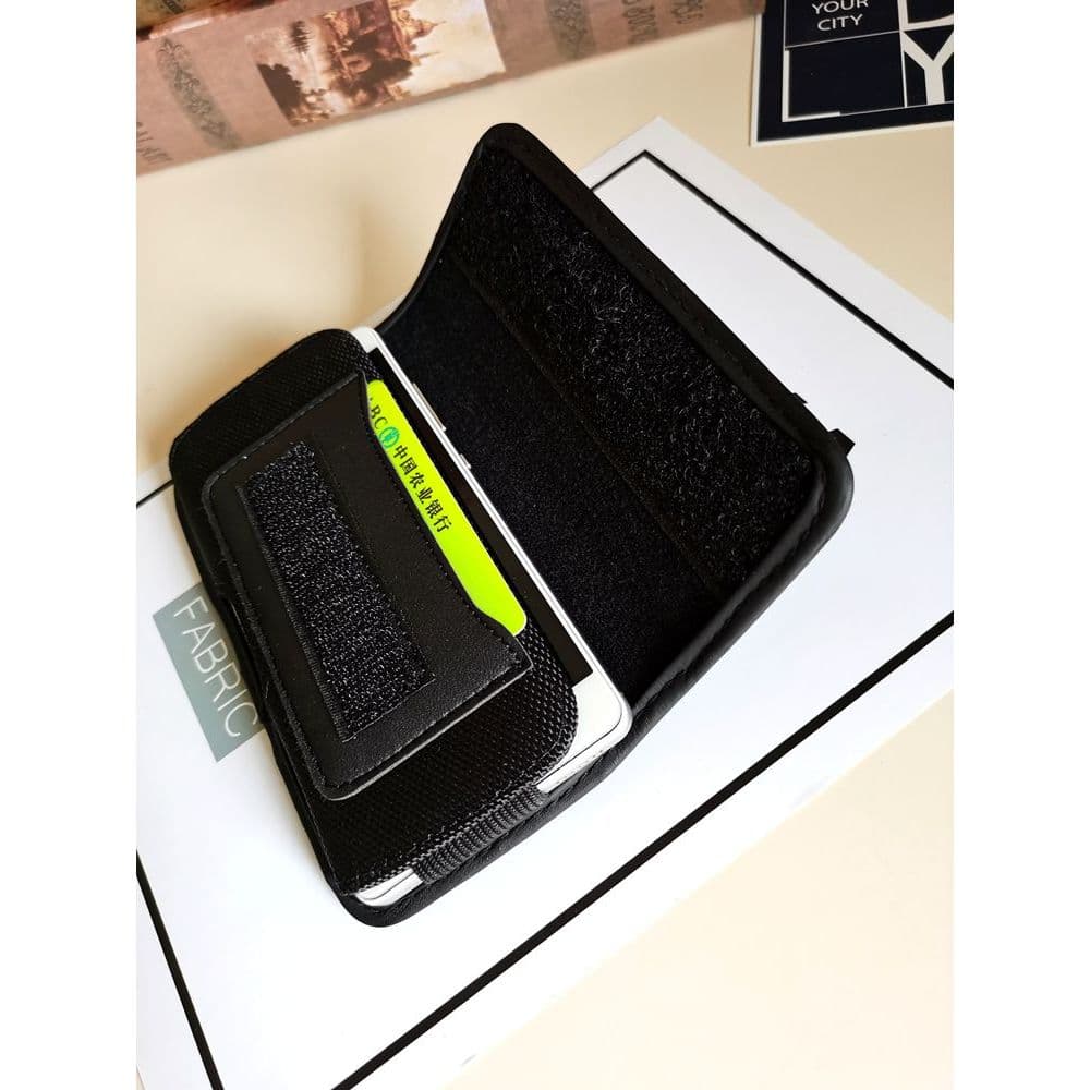 Bolsa de cintura masculina de tecido Oxford de camada única, bolsa de cintura de lona Horizontal, bolsa para celular, id