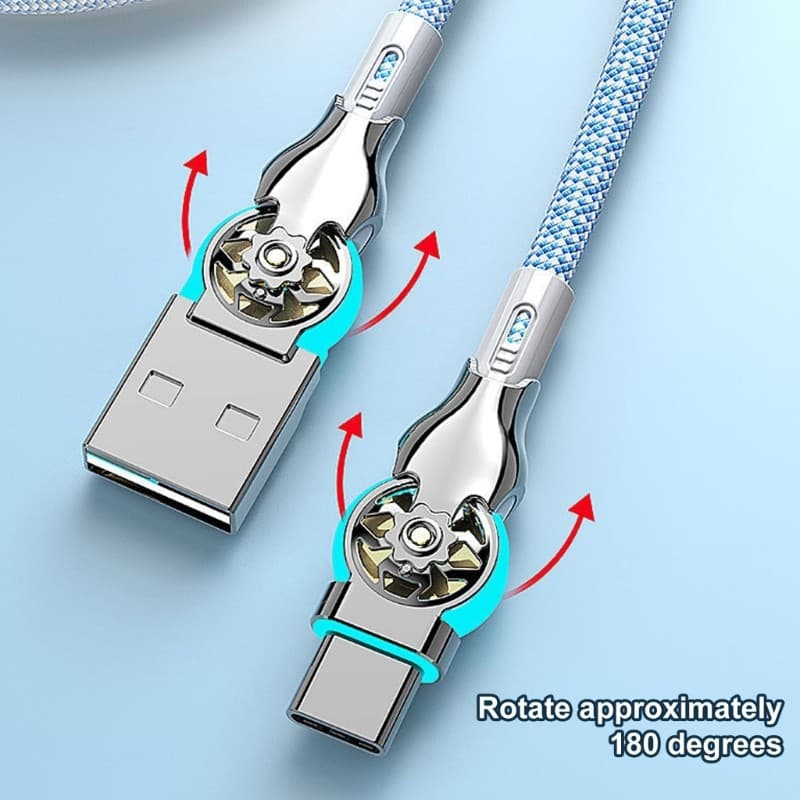 Yoo Flexível 3 Comprimento Opção Cabo Trançado De Carregamento Rápido USB Para Tipo C De Dados
