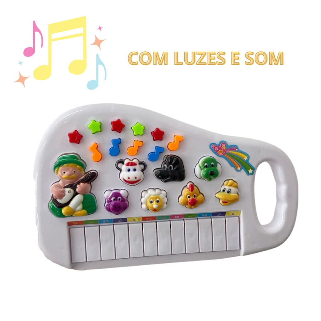Piano Teclado Animal Brinquedo Infantil Sons Fazenda Sitio Colorido - Toys Kids