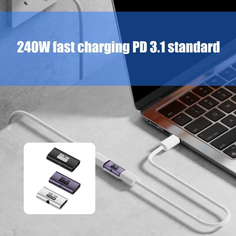 Adaptador Kelln Metal Construída USB4 0 Com Suporte Para Acoplador USB C De Conectividade De Velocidade De 80 Gbps