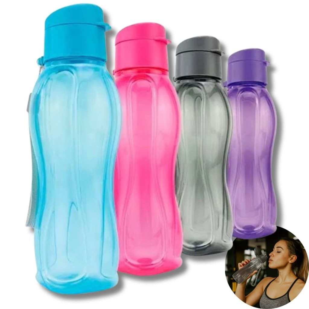 Garrafa de Água Squeeze Transparente 800ML / 500ML Academia Garrafinha Fit Passeio Trabalho BPA Free