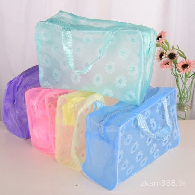 Saco De Armazenamento De Maquiagem À Prova D'água Em PVC Floral Criativo Para Casa , Produtos De Higiene Pessoal E Banho