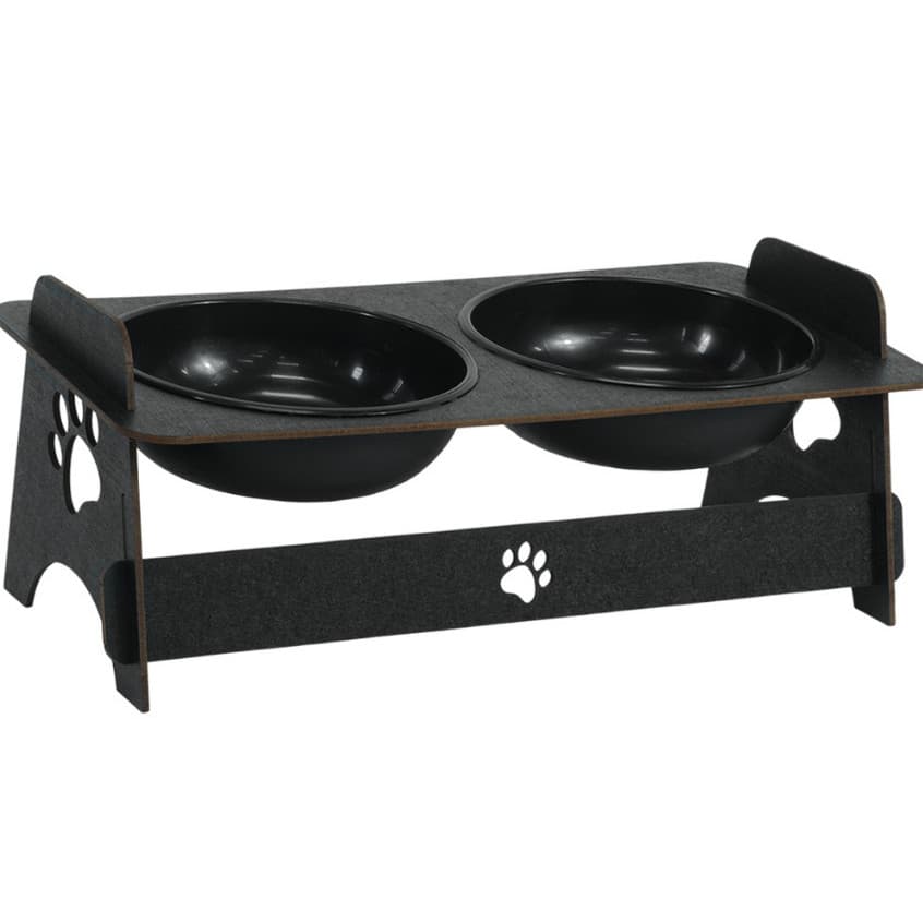 Alimentador Elevado para Gato e Cachorro Pet Com 2 Tigelas Pote de Ração Cães e Gatos