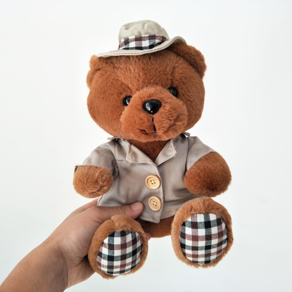 Brinquedo De Pelúcia Infantil Fofo Urso Xadrez