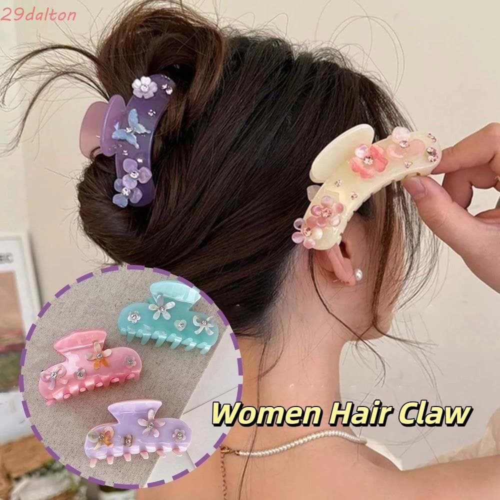 DALTON Strass Tubarão Clipe , À Prova Dwaterproof Água Elegante Ácido Acético Garra De Cabelo , Doce Headwear Estilo Cor