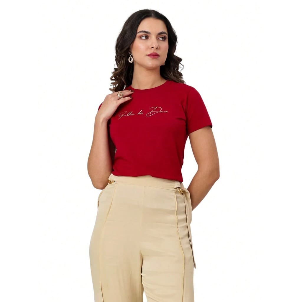 BLUSA FEMININA FILHA DE DEUS ALTO RELEVO ALGODAO PREMIUM