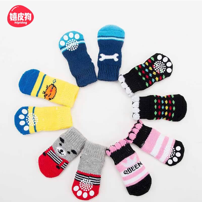 Filhote de cachorro meias sapatos de gato não cair anti-risco pé capa anti-sujeira Teddy Pet sapato capa pequeno cão esp
