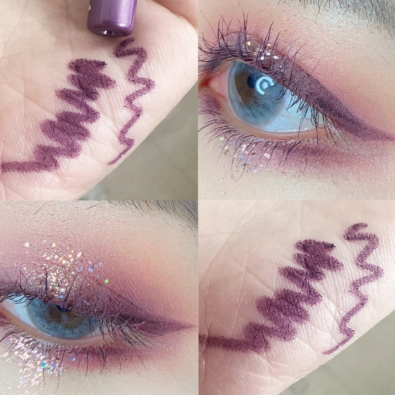 Caneta delineadora roxa em Gel, à prova d'água, de longa duração, sem manchas, feminina, ultrafina, roxa, vermelha, deli