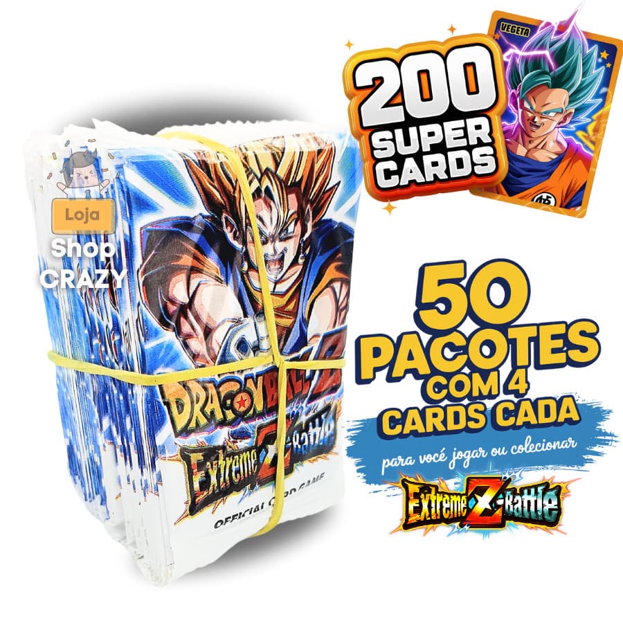 50 Pacotinhos de Cards Dragon Ball Extreme Z Battle v.2026 | São 200 Super Cards Bafo ou Colecionar - ENVIO IMEDIATO top