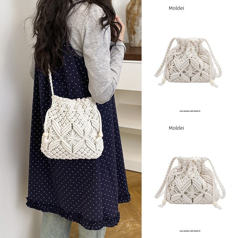 bolsa transversal feminino bolsa femenina Primavera verão beira-mar férias estilo tecido palha saco feminino 2026 novo e