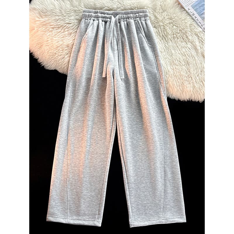 Americano simples cordão calças casuais masculinas primavera outono solto em linha reta Sweatpants Street Wear High-End