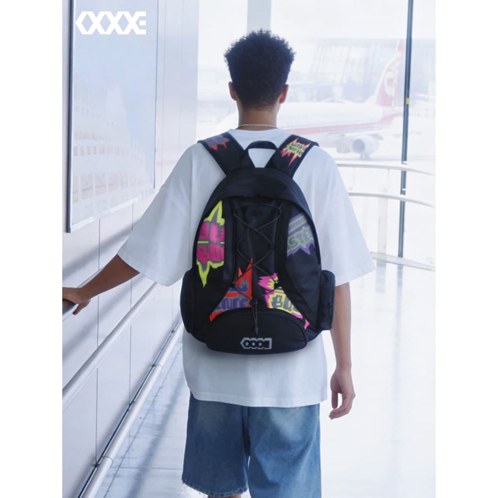 Coexistência Graffiti mochila masculina saco de escola secundária estudante do ensino médio mochila feminina grande capa