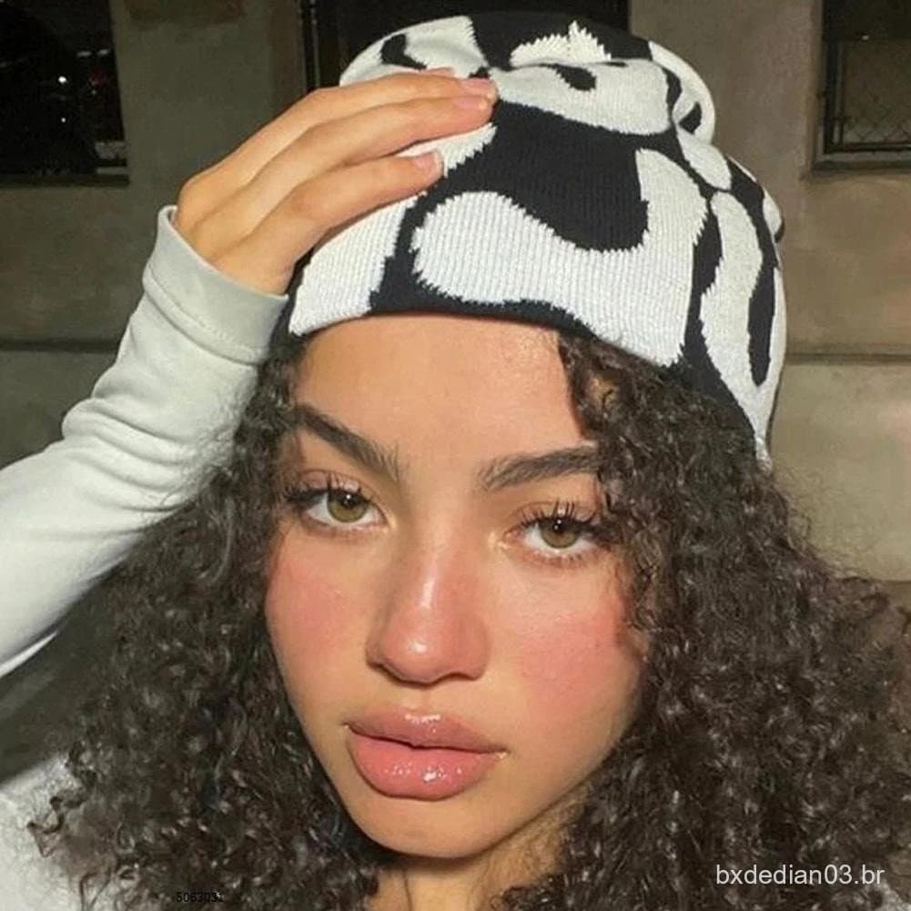 Y2k Gorro Tricô Boné Ins Internet Celebridade Design Sentido Frio Chapéus Moda Quente Para Q9o6