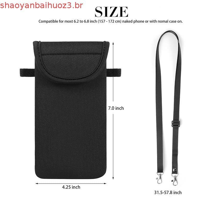 Capa/Bolsa de Neoprene YICHEEY para Telefone com Alça Transversal Compatível com iPhone 17 Pro Max Air 16 Plus/Galaxy S2