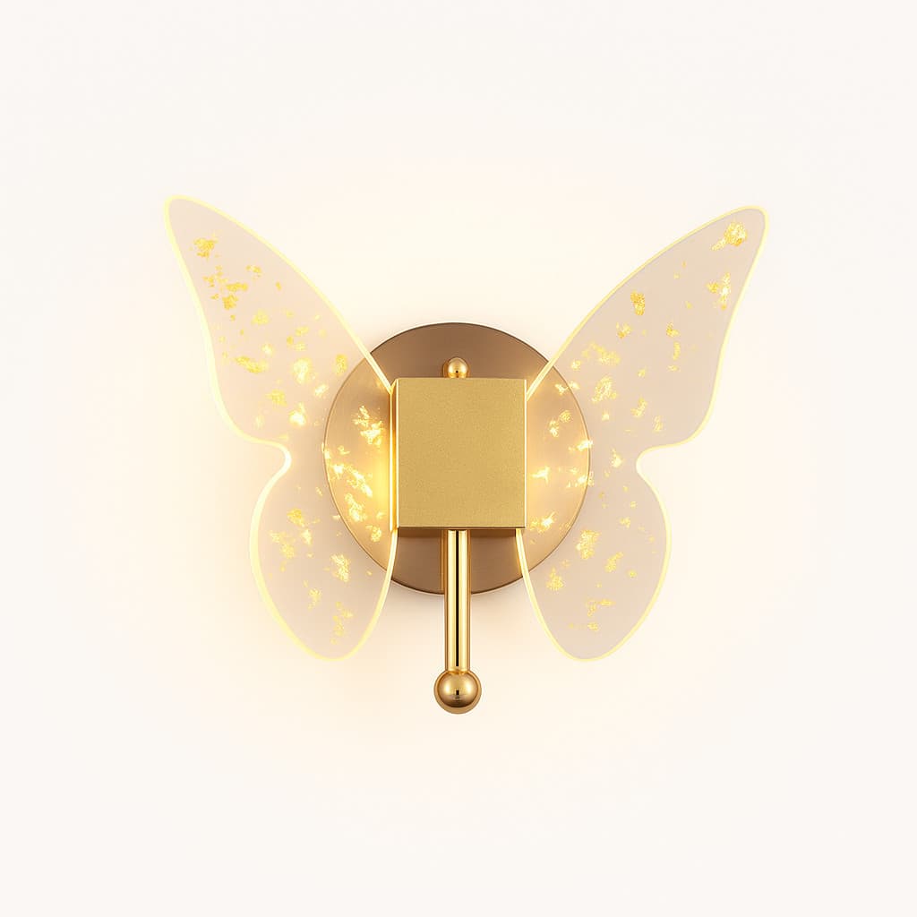 Arandela LED Borboleta 8W Acrílico Luz Decorativa 3 Cores Ajuste