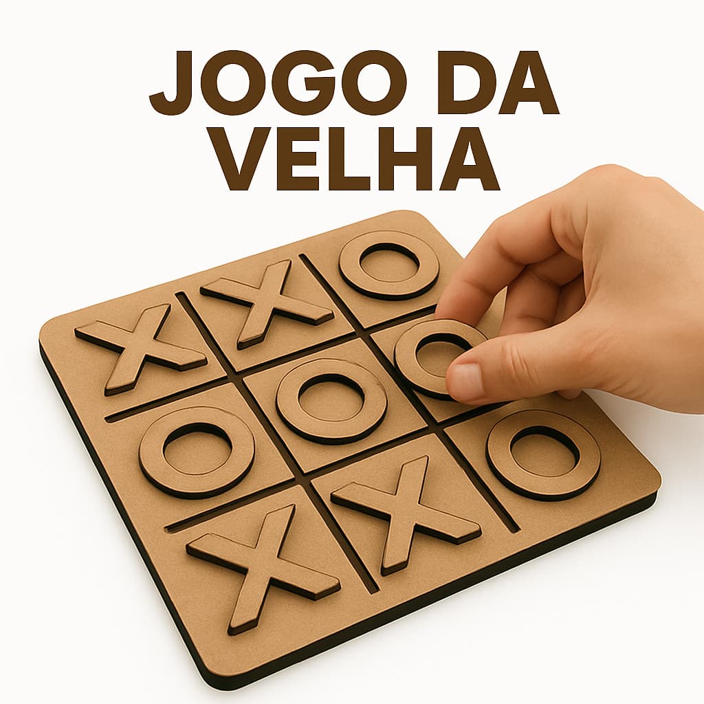 10 Jogo Da Velha Com Tabuleiro Em MDF - Diversão para Crianças
