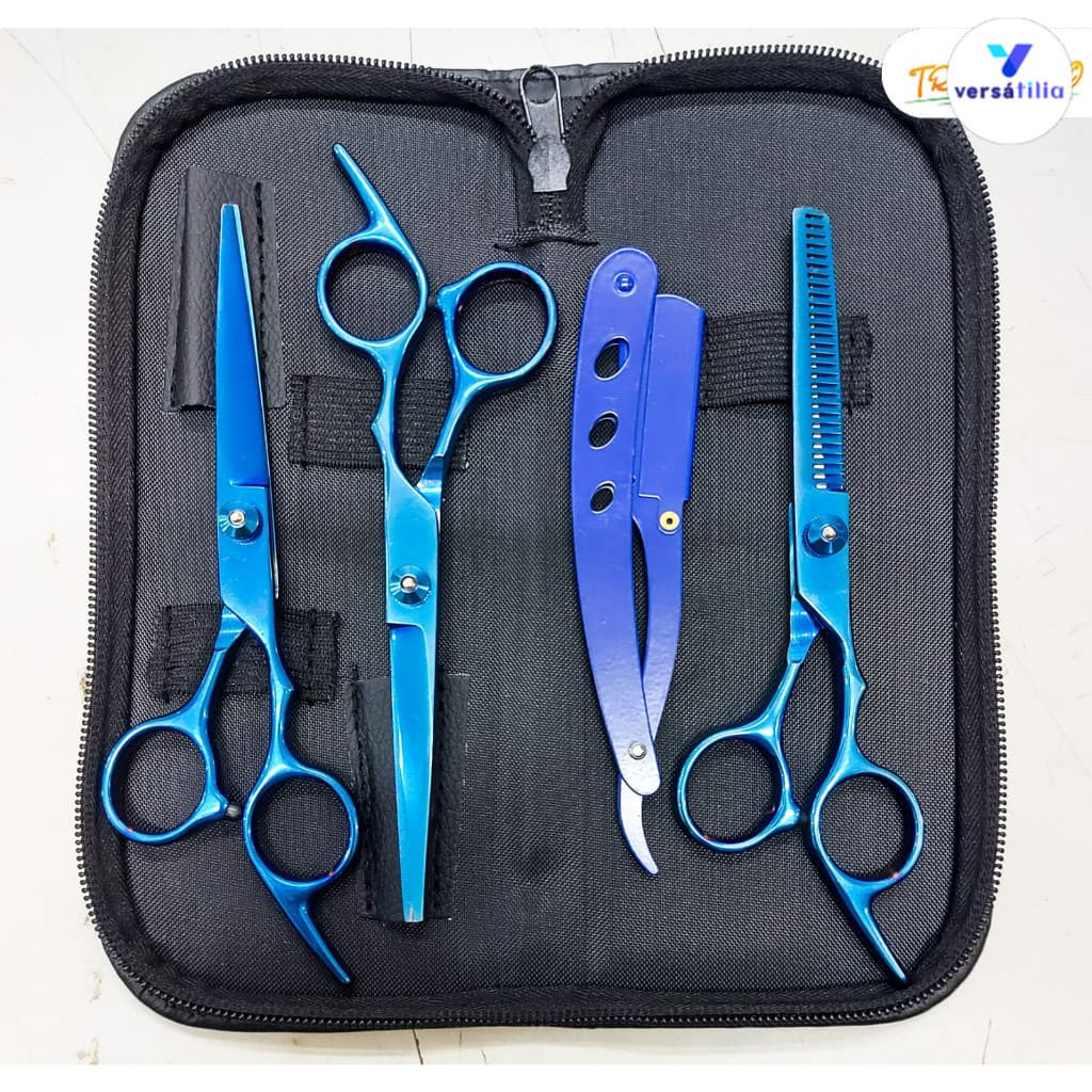 Kit 4 Bebê Profissional Escovado Aço Inoxidável Barbear Ouro