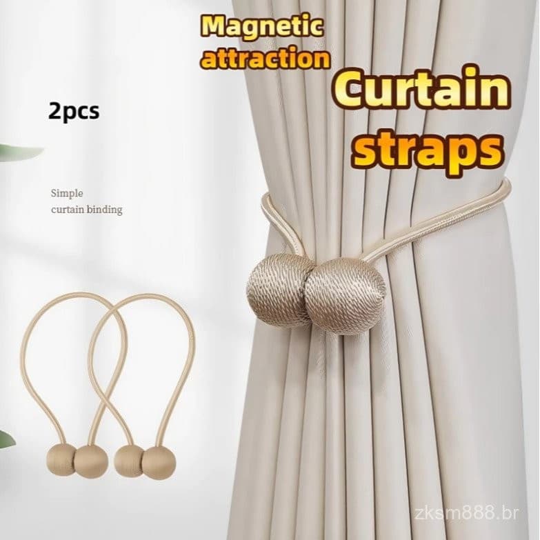 2 Peças Fivela De Cortina Magnética Tieback Esférico Para Tiras De Decoração De Casa Cordas