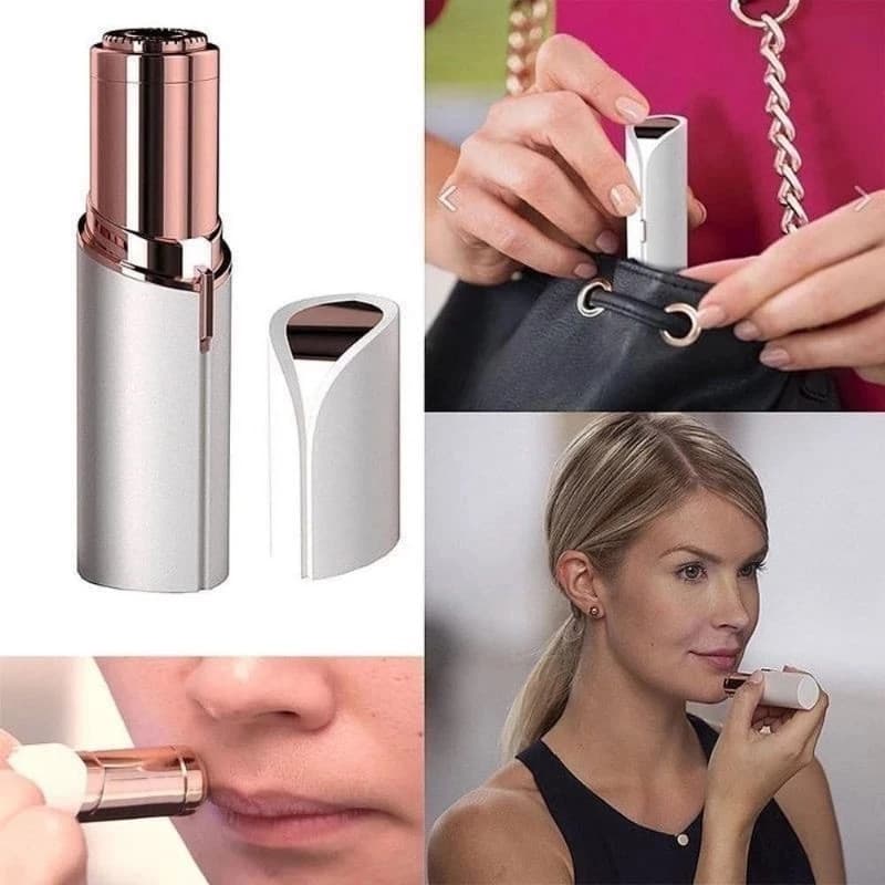 Depilador Elétrico Facial Portátil – Design em Formato de Batom, Para Pêlos Indesejados