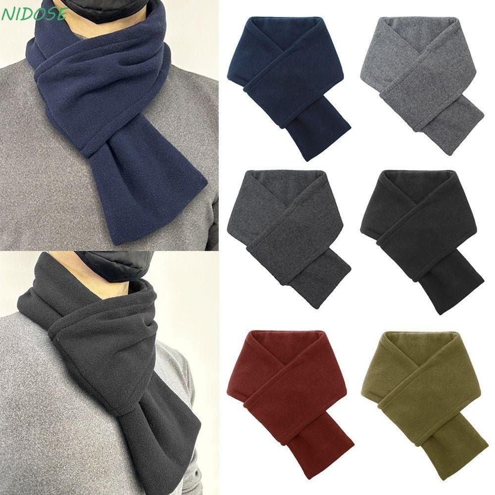 Aquecedor De Pescoço Masculino NIDOSE , Cachecol Grosso De Lã Polar De Cor Sólida , Cachecóis Térmicos Quentes À Prova D