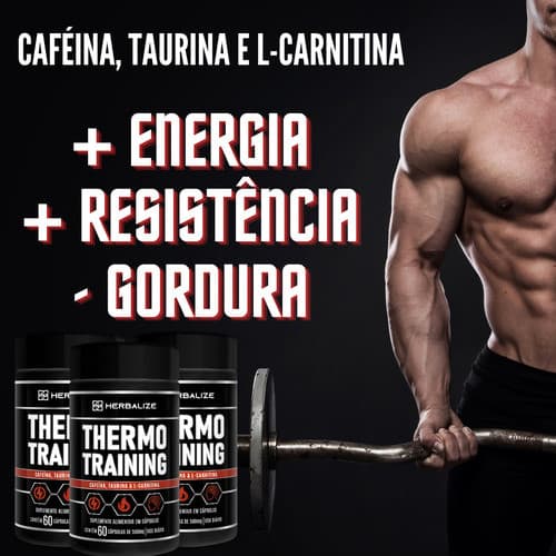 3 Suplementos Alimentares Thermo Training 60 Caps Energia