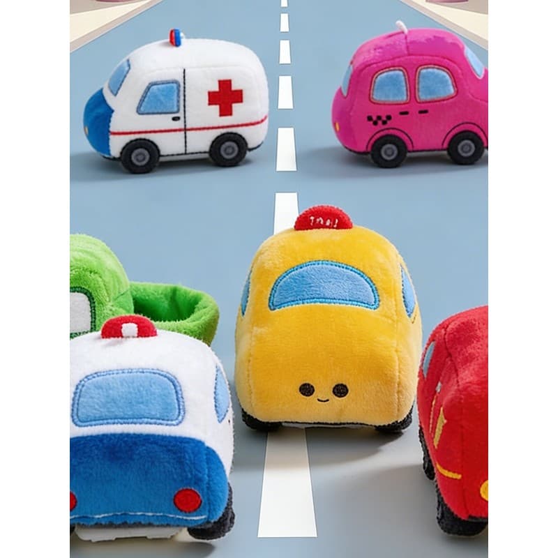 Carro dos desenhos animados dos desenhos animados brinquedo de pelúcia boneca saco pingente chaveiro crianças presente a