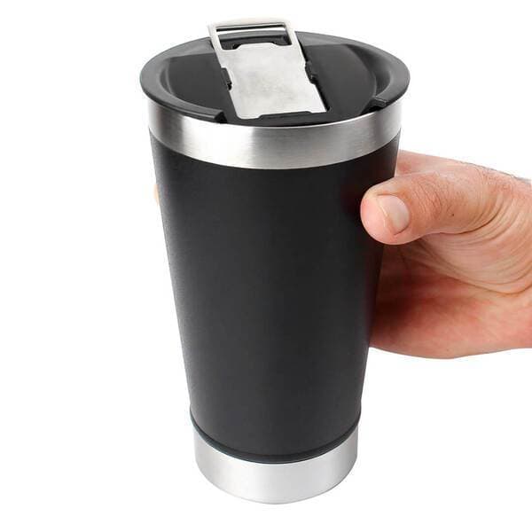 Copo Térmico 473ml Mantém Bebida Gelada Até 4h Com Abridor Ideal Para Cerveja Refrigerante