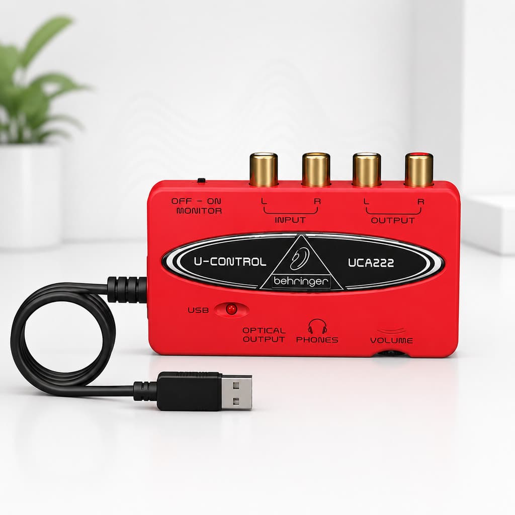 Behringer 2-input 2-output USB audio interface with digital output UCA222 U-CONTROL, Red