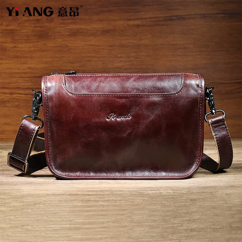 2024 novo estilo bolsa mensageiro de um ombro masculina couro genuíno Casual pequena bolsa de ombro Mini moda mochila le