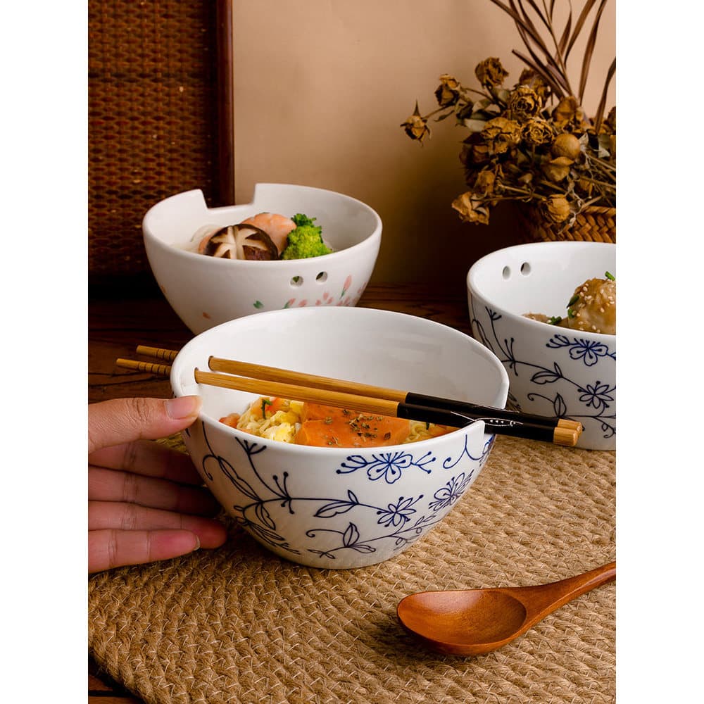 Tigela de Ramen de cerâmica estilo japonês criativa, tigela de sopa grande para uso doméstico, tigela de pauzinhos com p